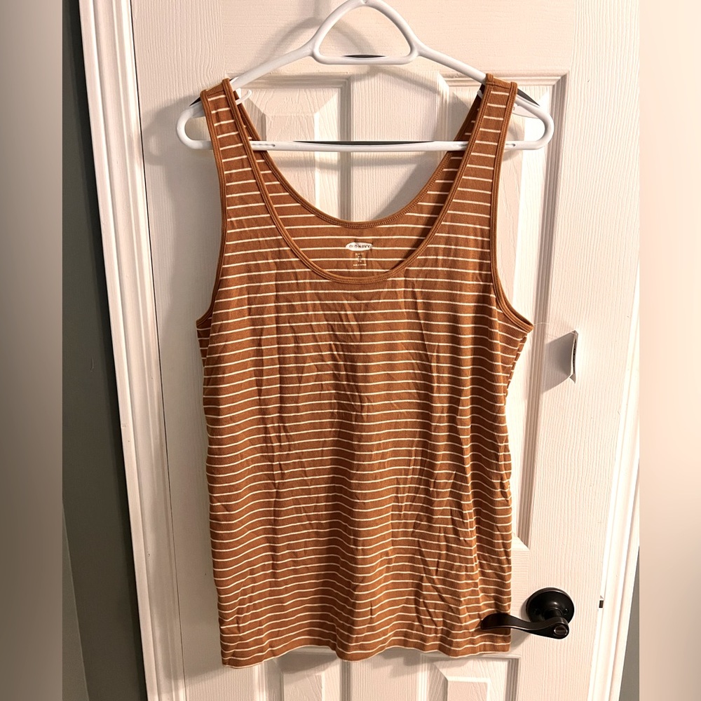 Old Navy striped mustard tank